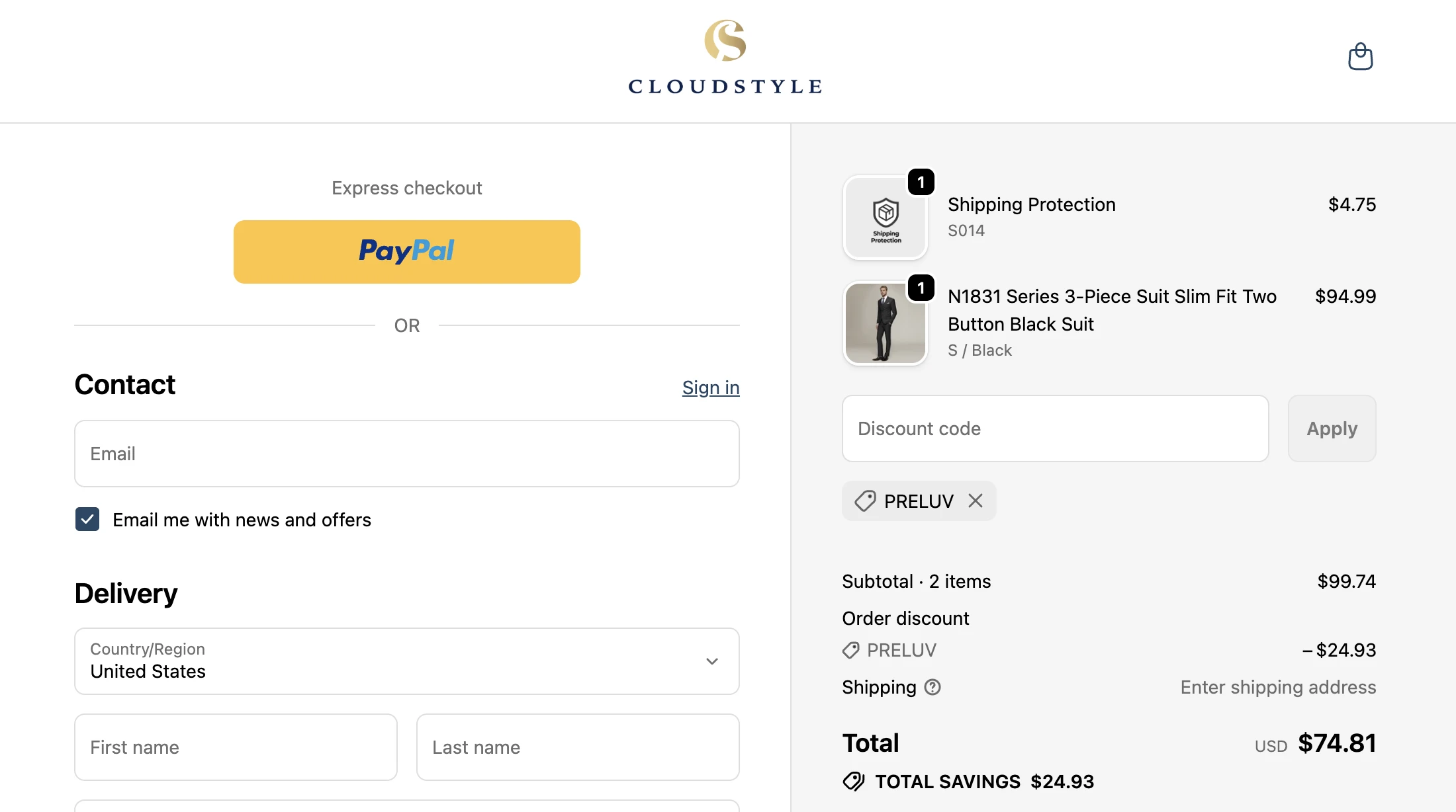 Use Discount Code PRELUV for 25% OFF Sitewide at www.cloudstyle.com